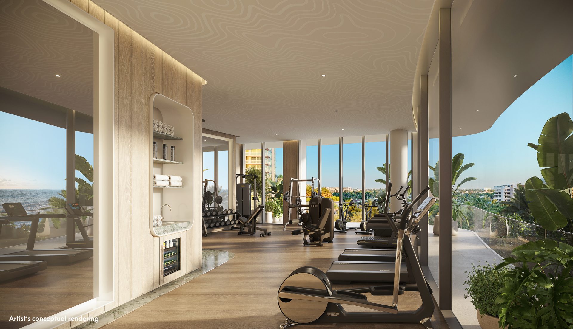 W Residences, Pompano Beach — Fitness center (artist's rendering)