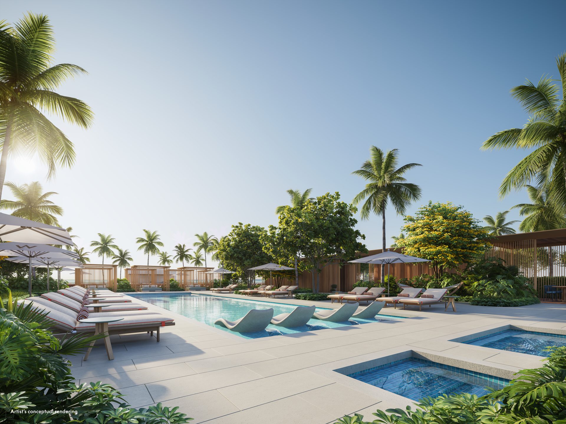 W Residences, Pompano Beach — Condo pool view (artist's rendering)