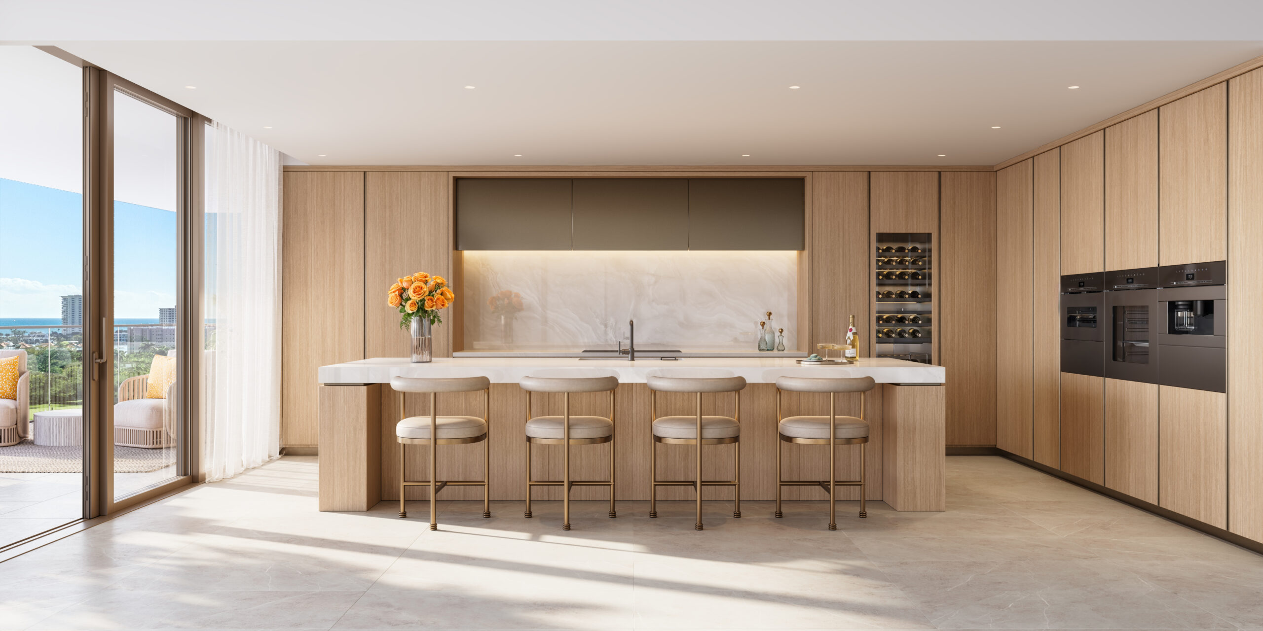 Glass House, Boca Raton — Kitchen (artist's rendering)