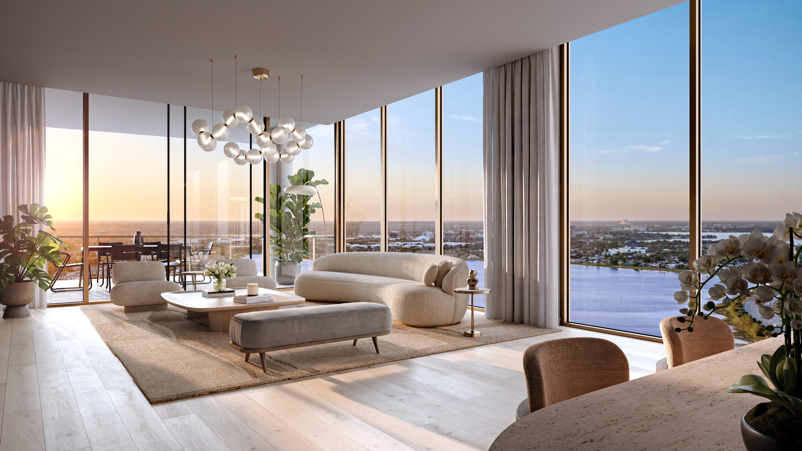 The Berkeley, West Palm Beach — Sala de estar (proyección artística)