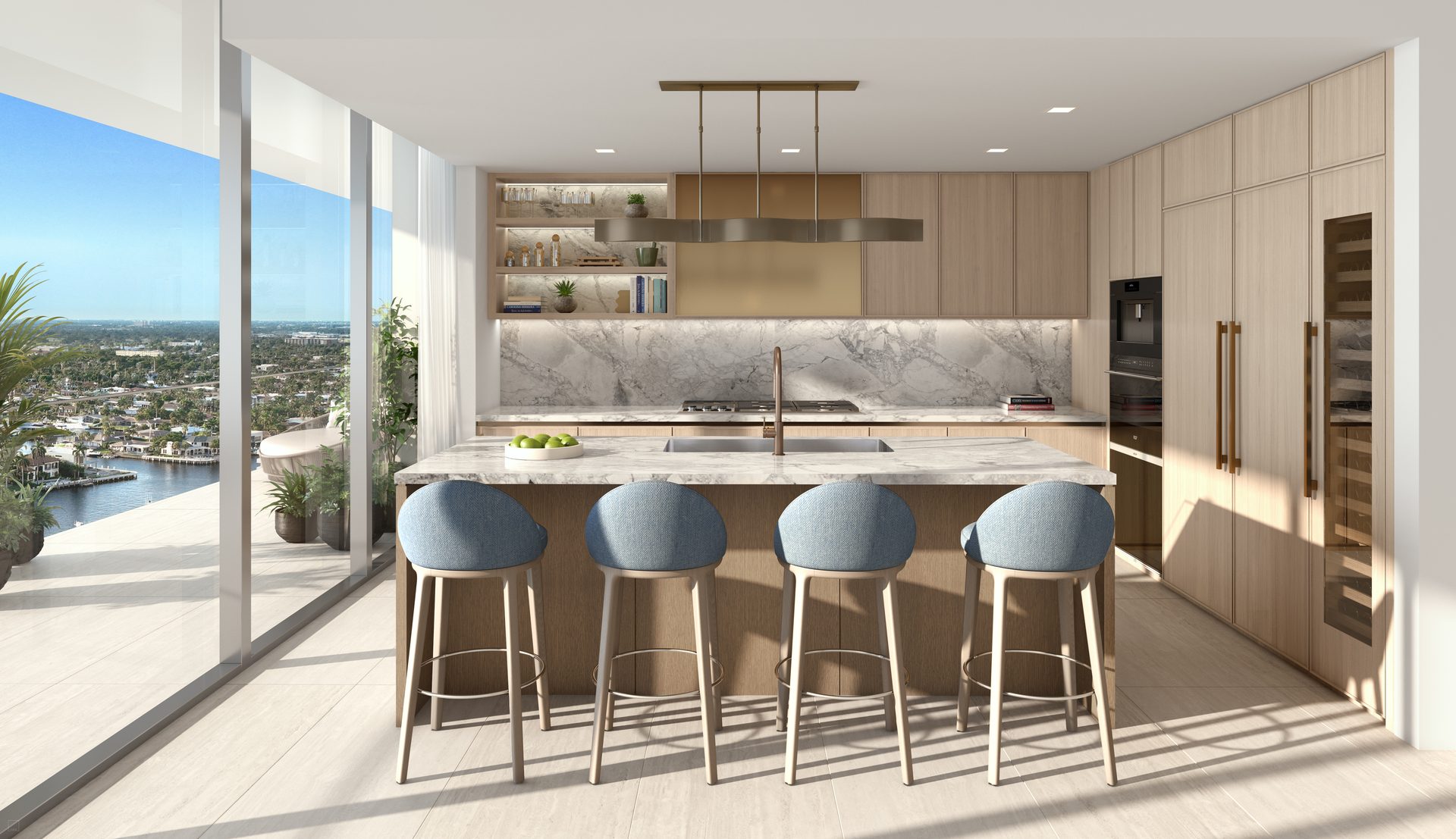 W Residences, Pompano Beach — Residences kitchen (artist's rendering)