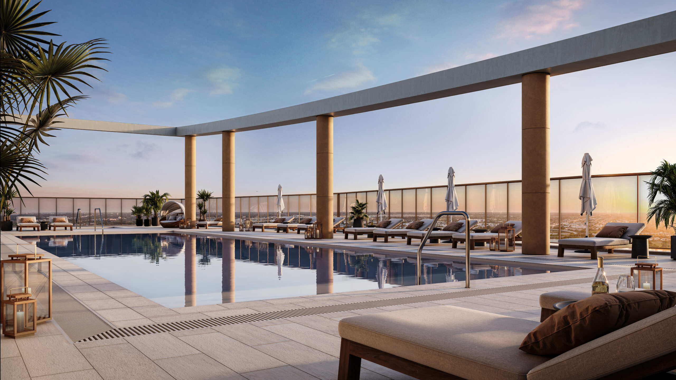 The Berkeley, West Palm Beach — Piscina en la azotea (proyección artística)