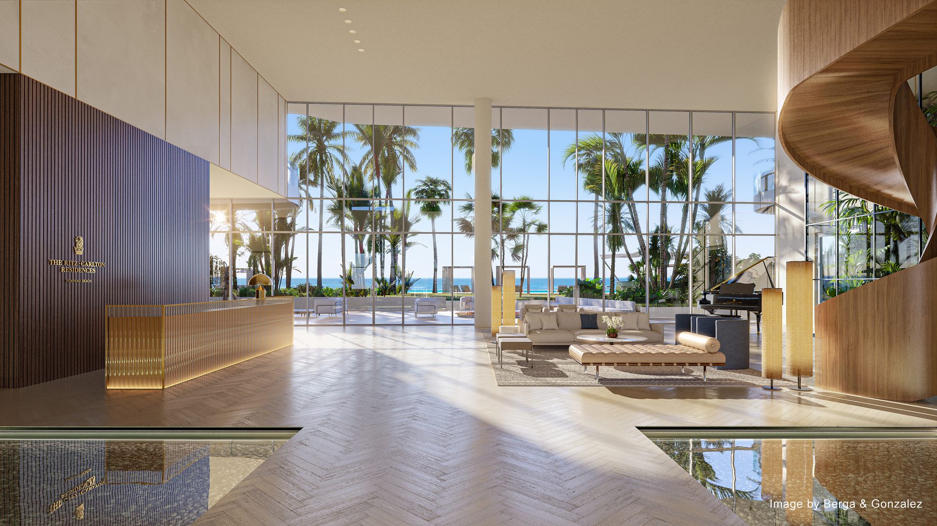 Ritz-Carlton Residences, Palm Beach Gardens — The Beach Tower Lobby (artist's rendering)